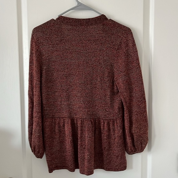 JONES NEW YORK COLLECTION Maroon Open-Front Cardigan One Button Sz S - Picture 5 of 9